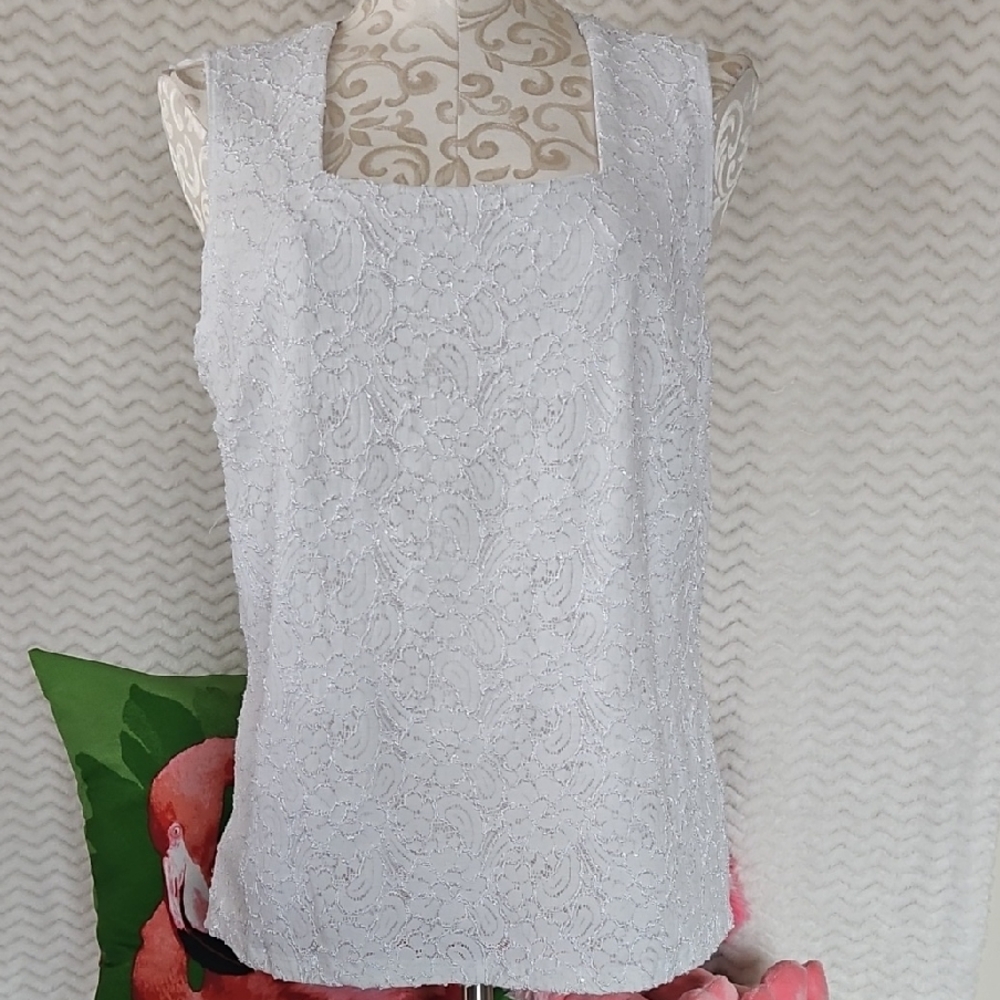 Fashion Bug Elegant White Sleeveless Top